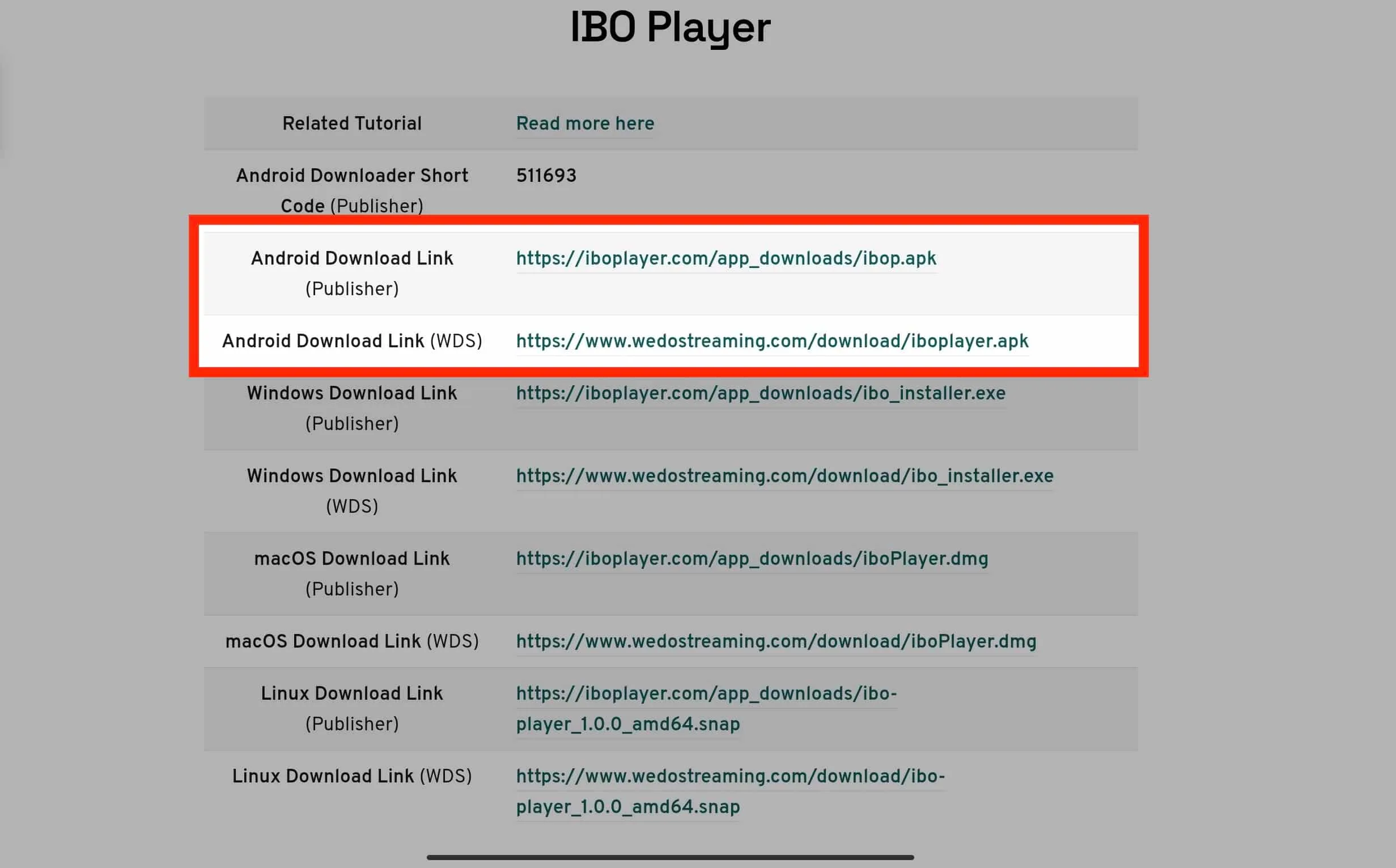 IBO Player installed on Android tablet